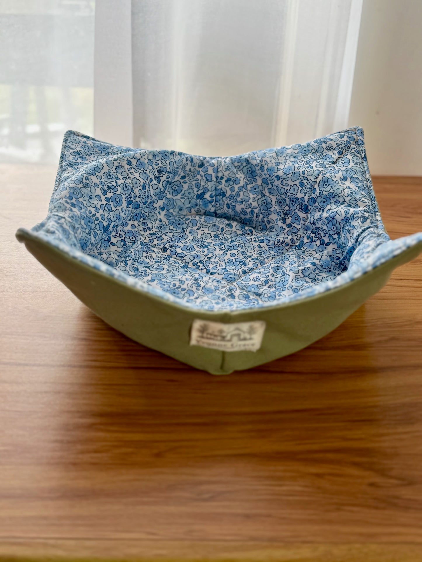 Bowl Cozy Large - Sage & Blue Floral